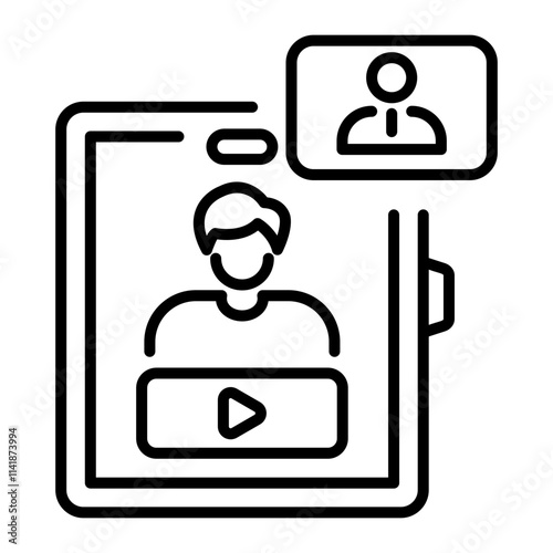 Live broadcast icon in line style 