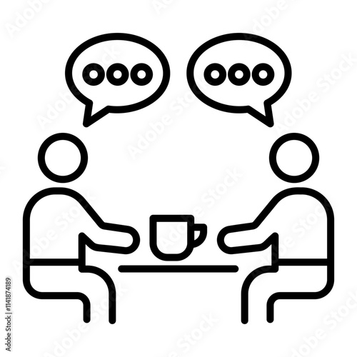 Building rapport icon in linear style 