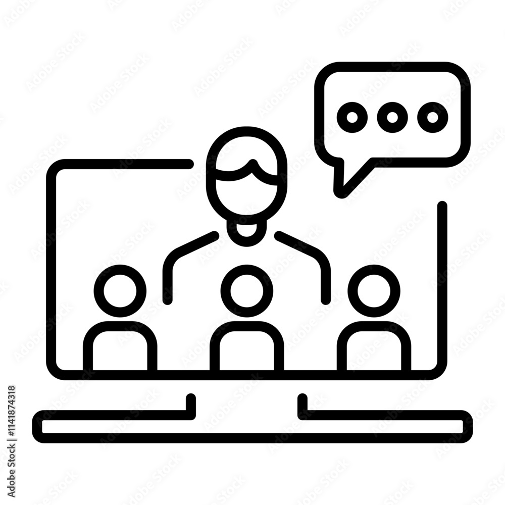Online webinar icon in line style Online webinar icon in line style