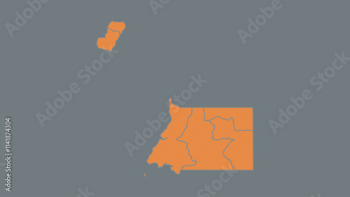 Modern Map of Equatorial Guinea with Interactive Features, Flat design Equatorial Guinea outline map.