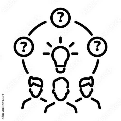 Problem solving icon in line style 