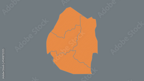 Modern Map of Eswatini with Interactive Features, Flat design Eswatini outline map.