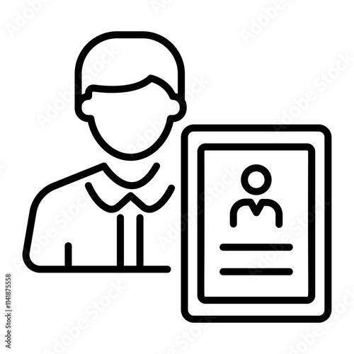 Professional resume icon in linear style 