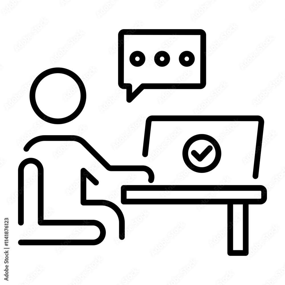 Message sent icon in linear style Message sent icon in linear style