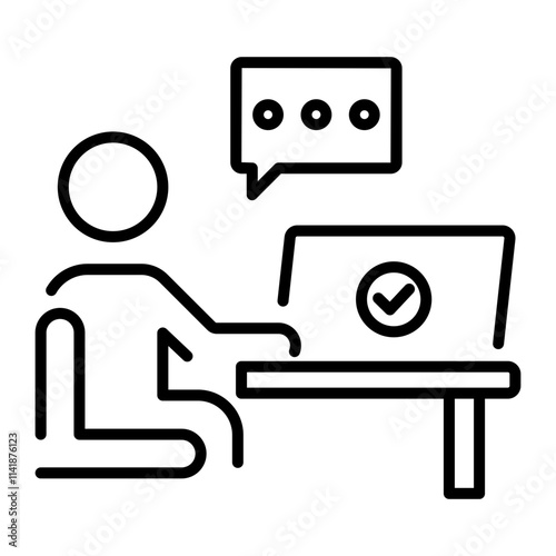 Message sent icon in linear style 