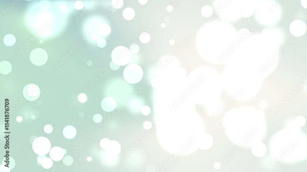 Light bokeh abstract background in white and soft green tones for ethereal visuals.