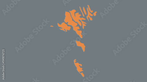Modern Map of Faroe Islands with Interactive Features, Flat design Faroe Islands outline map.