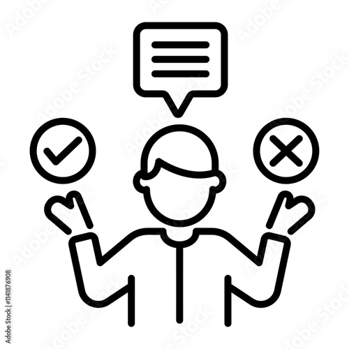 Conclusion icon in linear style 