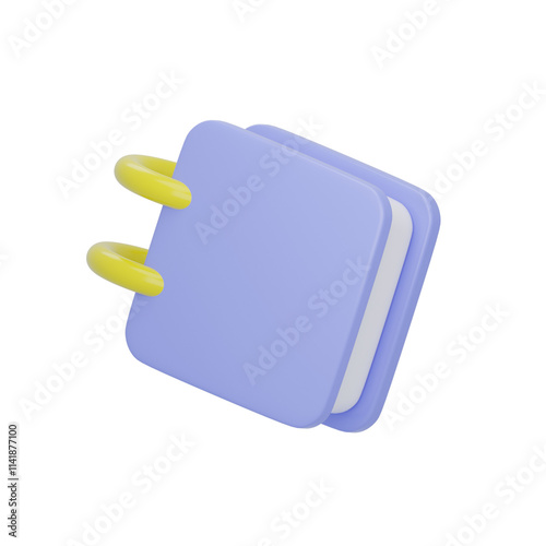 3d icon of a book, mini book or memopad. 3d rendering illustration  photo