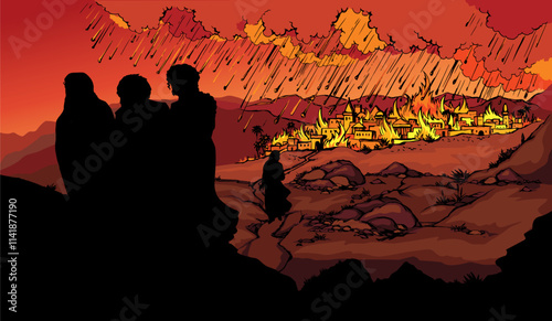 Vector drawing. Death of Pompeii