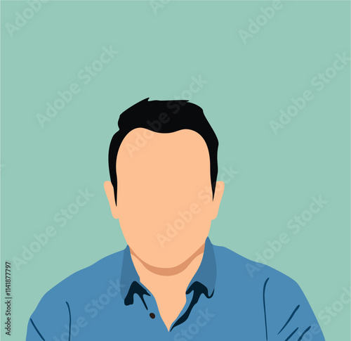 Portrait of a man. font view. suitable for avatar, social media profile, print, poster. flat vector illustration.