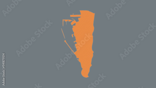 Modern Map of Gibraltar with Interactive Features, Flat design Gibraltar outline map.