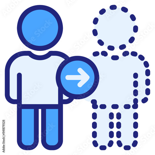 Male cloning filled outline blue style icon