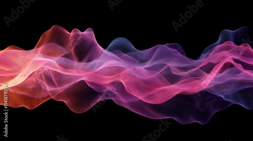 Abstract Colorful Waves Flowing Through Dark Space