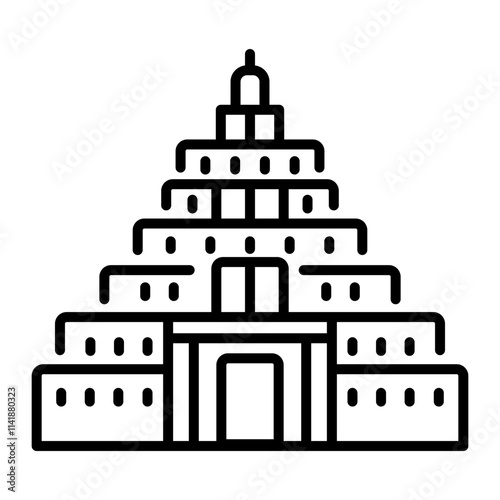 Babylon architecture icon in line style 