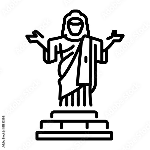 Historical stature icon in linear style 