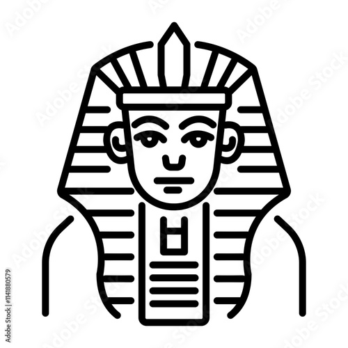 A linear icon of egyptian pharaoh 