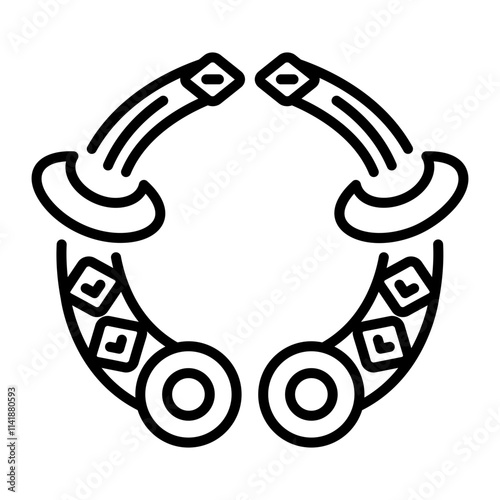 Celtic necklace icon in linear style 