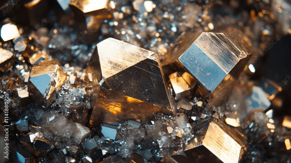 Colorful mineral crystals with vibrant blue and yellow hues found in natural formation Colorful mineral crystals with vibrant blue and yellow hues found in natural formation