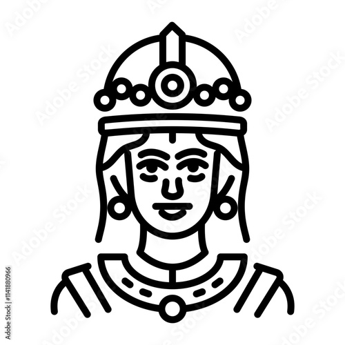 Fotografija Byzantine empress icon in linear style