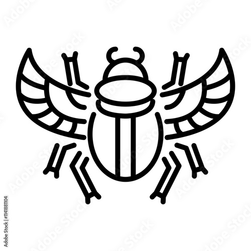 A linear icon of egyptian scarab 