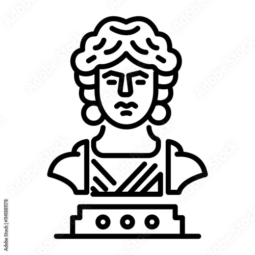 A linear style icon of an old sculpture 