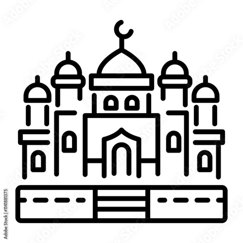 Indian fort icon in linear style 