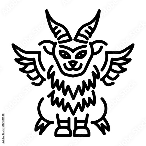 A linear icon of a mythical creature 