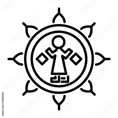 Navajo painting icon in linear style 