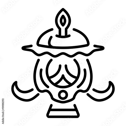 A linear icon of ashtamangala symbol