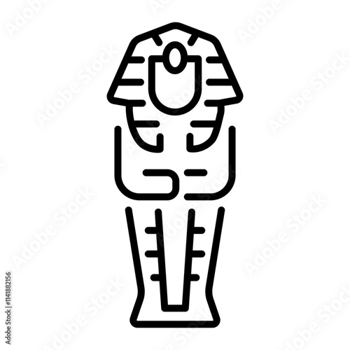 Egyptian sarcophagus icon in linear style 