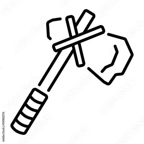 A linear icon of ancient stone hatchet 