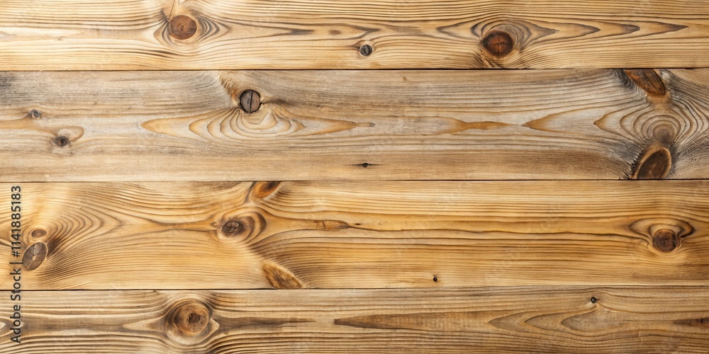 Fototapeta premium High-resolution image of rustic, light brown wood planks with visible grain and knots