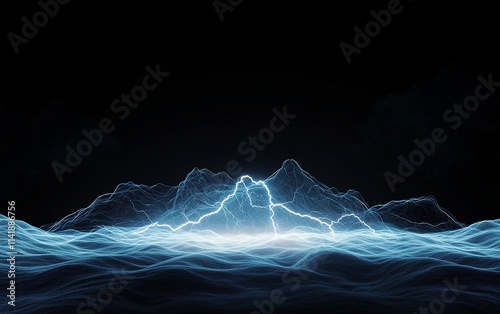Wallpaper Mural Dynamic energy pulses, striking black backdrop, strength and resilience concept Torontodigital.ca