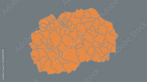 Modern Map of Macedonia with Interactive Features, Flat design Macedonia outline map.