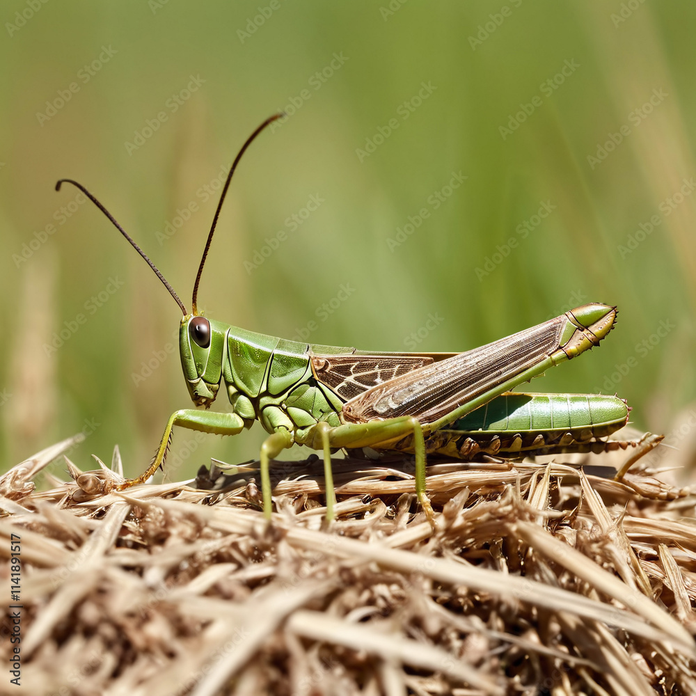 Insekten - Lebendige Heuschrecke im Kornfeld Insekten - Lebendige Heuschrecke im Kornfeld