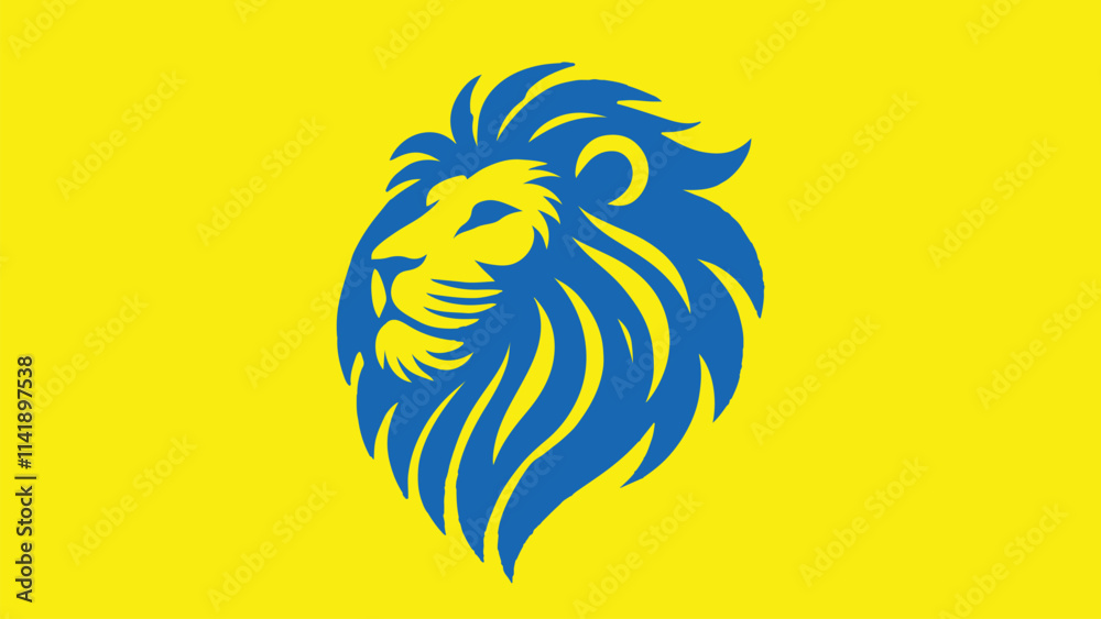lion head silhouette logo in flat style lion head silhouette logo in flat style