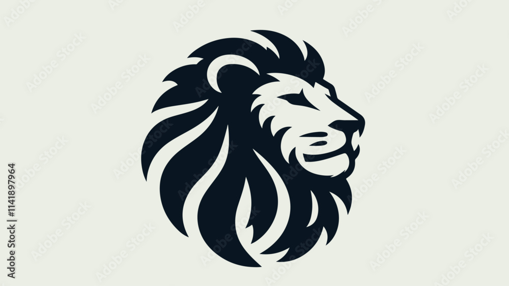 lion head silhouette logo in flat style lion head silhouette logo in flat style