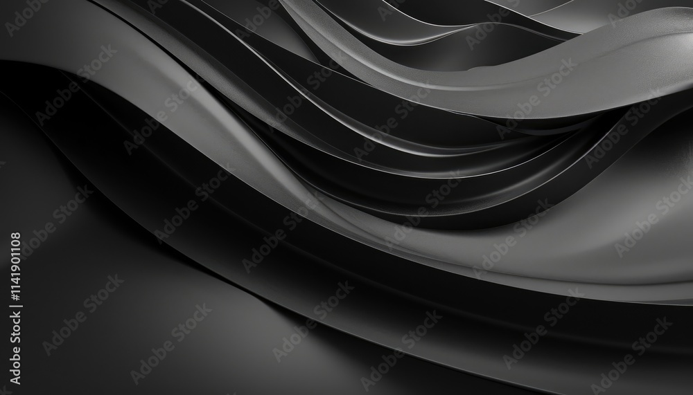 Abstract Black Waves Flowing Design Abstract Black Waves Flowing Design