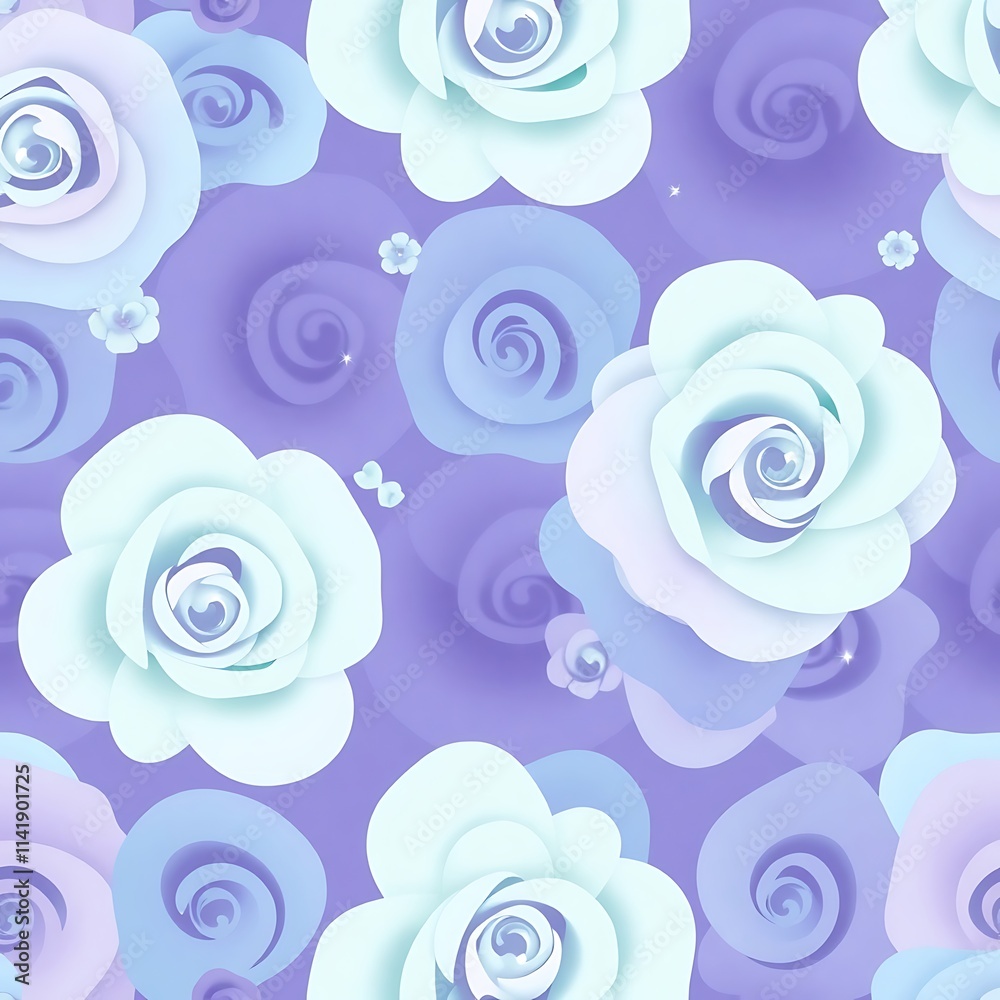 Pastel Rose Floral Pattern: A seamless design featuring delicate, pastel-hued roses in a soft, lavender background, perfect for feminine and romantic projects. Pastel Rose Floral Pattern: A seamless design featuring delicate, pastel-hued roses in a soft, lavender background, perfect for feminine and romantic projects.