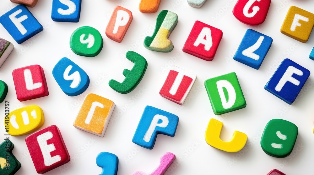 Colorful Wooden Alphabet Blocks Stacked and Scattered on White Background Perfect for Educational and Creative Concepts for Children’s Learning Activities and Development Colorful Wooden Alphabet Blocks Stacked and Scattered on White Background Perfect for Educational and Creative Concepts for Children’s Learning Activities and Development