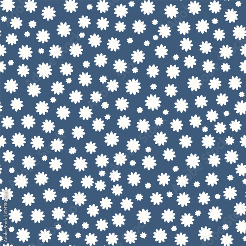 seamless pattern with white flowers
