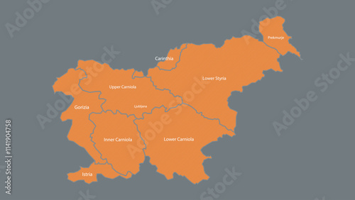 Modern Map of Slovenia with Interactive Features, Flat design Slovenia outline map.