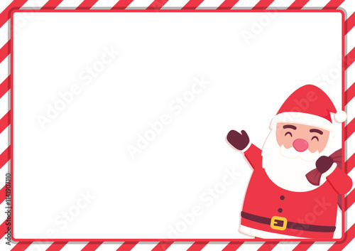 Christmas label vector. free space for text. Sale card. Cute Santa Claus cartoon.