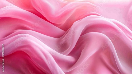 Soft Pink Fabric Draped in Gentle Waves