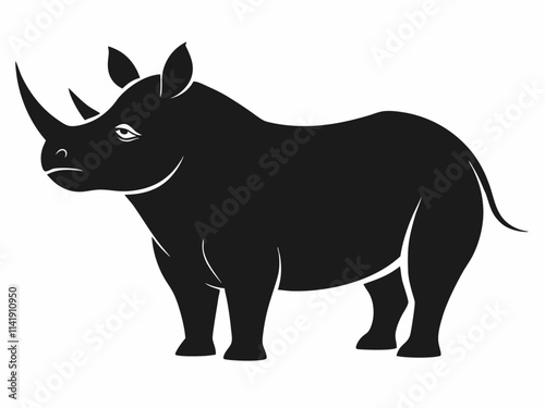 Rhino Silhouette Vector, rhino vector graphic wildlife illustration