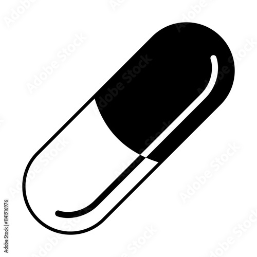 Black and white capsule pill, medicine pharmacy healthcare pill capsule