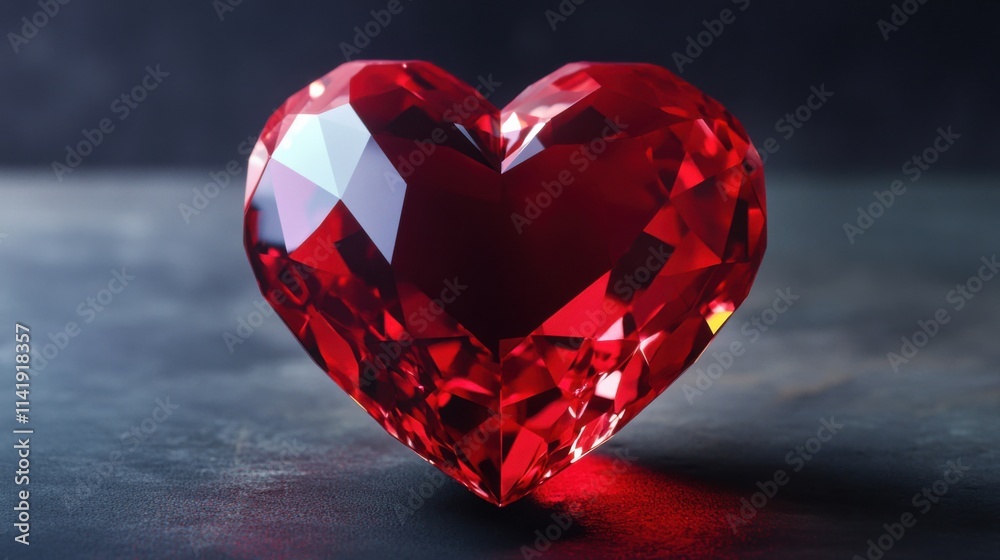 a red heart shaped diamond on a black surface a red heart shaped diamond on a black surface