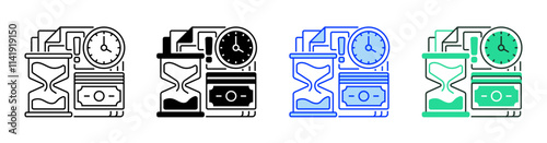 Overdue Payment Line Icon. linear style sign for mobile concept and web design. Outline vector icon.