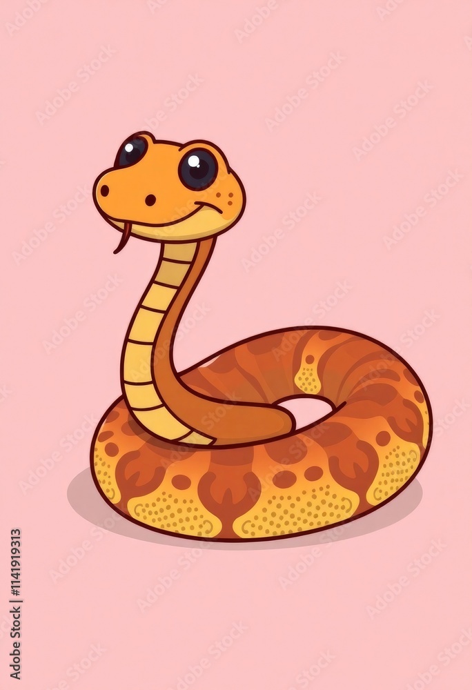 Adorable Rattlesnake Cartoon Flashcards Clipart Isolated on Soft Vibrant Color Background. Suitable for animal flashcard, alphabet flashcards, Montessori Flashcards Adorable Rattlesnake Cartoon Flashcards Clipart Isolated on Soft Vibrant Color Background. Suitable for animal flashcard, alphabet flashcards, Montessori Flashcards